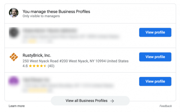 В выдаче Google появилась кнопка «Посмотреть все бизнес-профили»
