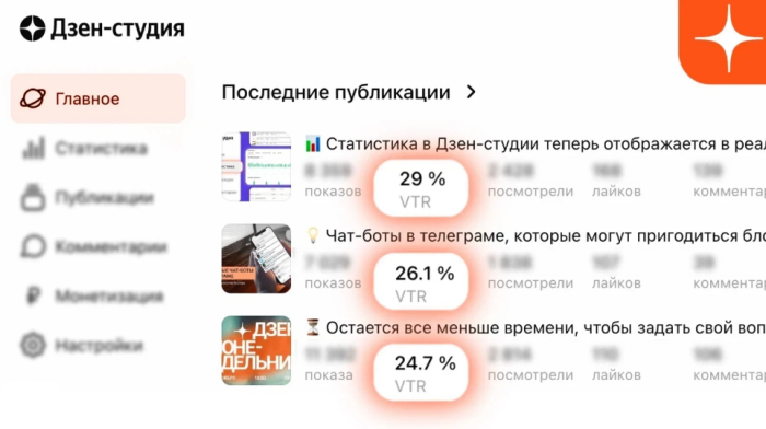 В Дзен появился новый показатель VTR